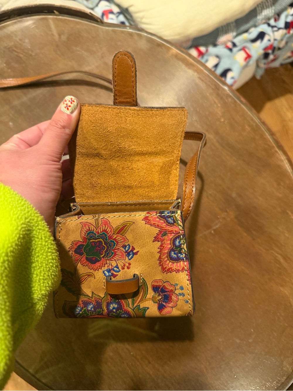 Patricia Nash Tan Floral Print Mini Crossbody Bag - Picture 4 of 5